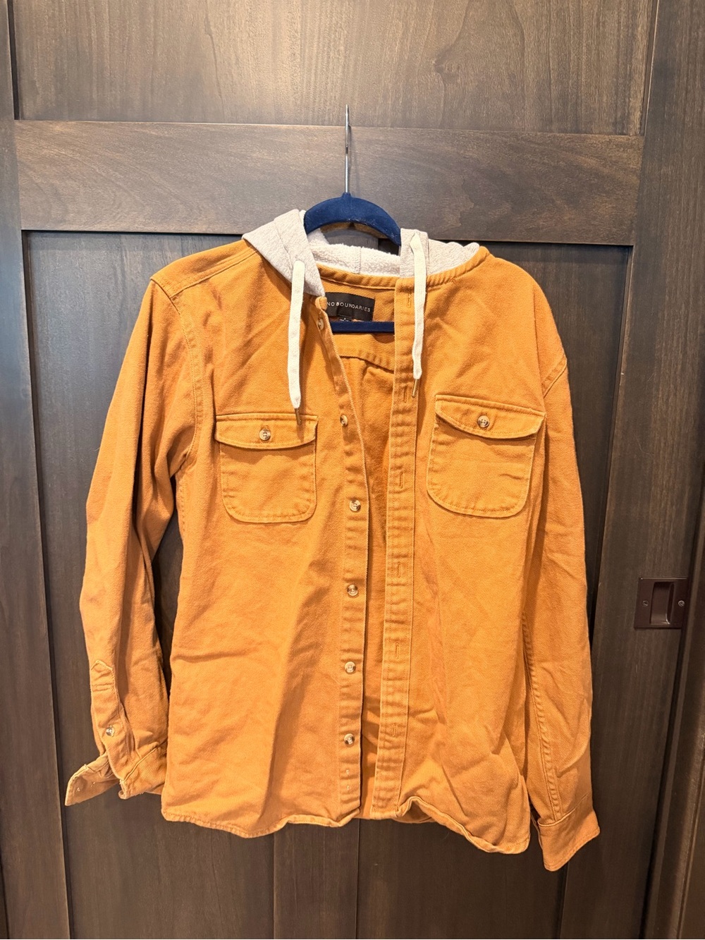 No Boundaries Men's Overshirt in Mustard Yellow